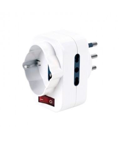 Adattatore Tripolare 2 Bipasso + 1 Schuko