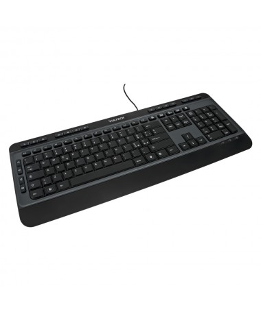 USB 2.0 Slim Multimedia Keyboard with built-in wrist support