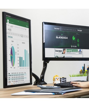 Supporto Girevole Da Scrivania Per  2 Monitor 13" A 27" - Pro