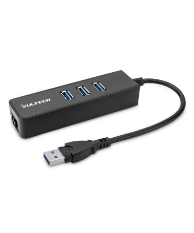 Hub 3 porte USB 3.0 + 1 porta Gigabit Ethernet - HRJ-03USB3