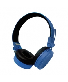 Cuffie Headphones Blu Con Microfono e Regolatore Volume