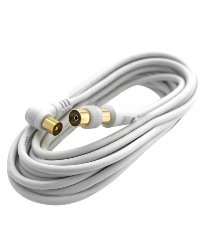 Cavo coassiale per antenna TV con adattatore femmina 5Mt.